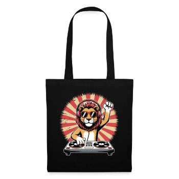 Lion DJ with headphones - Tote Bag - black - Front