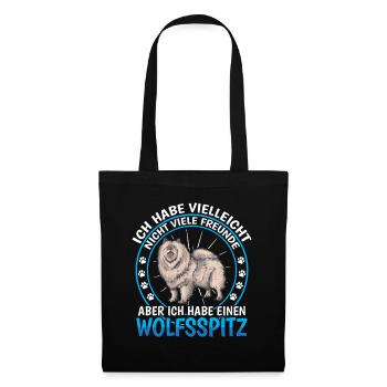 Wolfsspitz ist Freund Deutscher Wolfsspitz - Stoffbeutel - Schwarz - Vorne