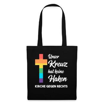 L’Église contre les nazis - Notre croix n’a pas de crochets - Sac en tissu - noir - Devant