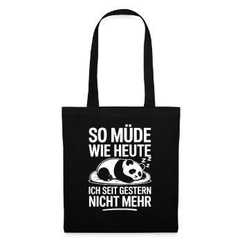 Aussi fatigué qu’aujourd’hui Panda Humour Dire - Sac en tissu - noir - Devant