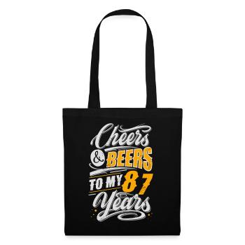 87. Geburtstag Bierliebhaber - Stoffbeutel - Schwarz - Vorne