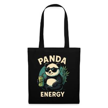 Panda Energy – Lustiger Chill Panda Design - Stoffbeutel - Schwarz - Vorne