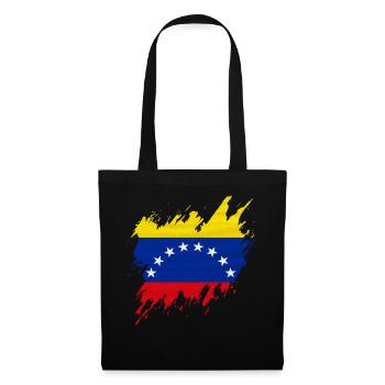 Flagge Venezuelas, Rissstil - Stoffbeutel - Schwarz - Vorne