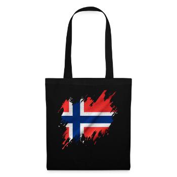 Norwegian flag, torn style - Tote Bag - black - Front