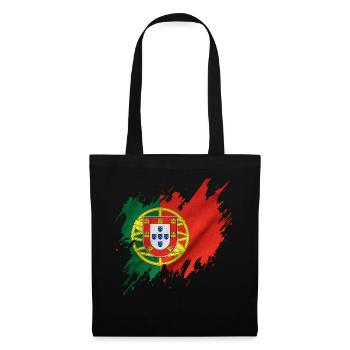 Portugal flag, torn style - Tote Bag - black - Front