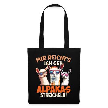 Alpaka MIR REICHT'S ICH GEH ALPAKAS STREICHELN - Stoffbeutel - Schwarz - Vorne