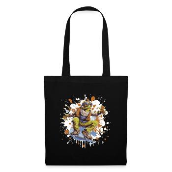 Frosch Snowboard - Stoffbeutel - Schwarz - Vorne