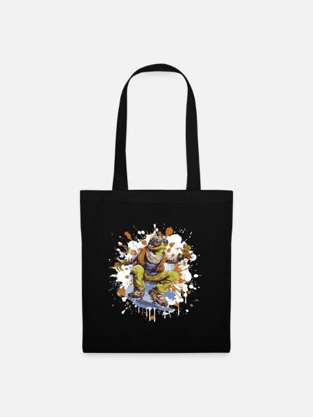 Frosch Snowboard - Stoffbeutel - Schwarz