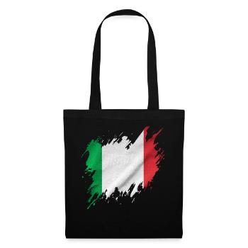 Drapeau italien, style déchiré - Sac en tissu - noir - Devant