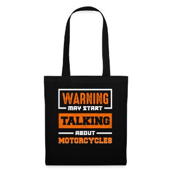 Avertissement : Parlons de motos - Sac en tissu - noir - Devant