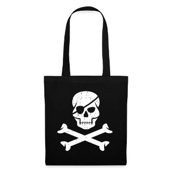 Nautic Design Skull and Crossbones Flag Pirate - Tote Bag - black - Front