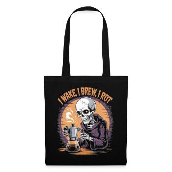 Sillage, Infuser, Pourrir Squelette Café Halloween Design - Sac en tissu - noir - Devant