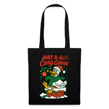 Weihnachten nur ein gemütlicher Goose Santa Holiday - Stoffbeutel - Schwarz - Vorne