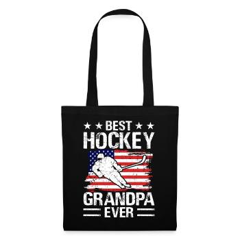 Hockey Eishockey Eishockeyspieler Opa Geschenk - Stoffbeutel - Schwarz - Vorne