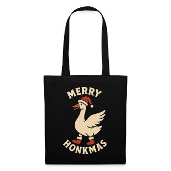 Oie Noël Drôle Père Noël Merry Honkmas - Sac en tissu - noir - Devant