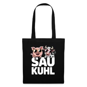 Pig Cool Cool Pig And Cow With Sunglasses - Tote Bag - black - Front