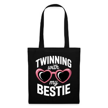 Beste Freundin Spruch Lustige Partnerlook Geschenk - Stoffbeutel - Schwarz - Vorne
