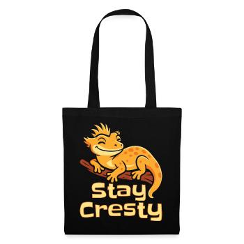 Crested Gecko Reptile Humor Lizard - Tote Bag - black - Front