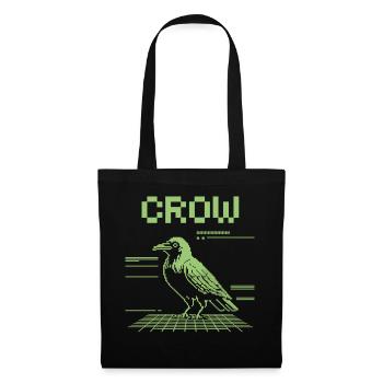 T-shirt rétro Pixel Crow dans le style 8 bits - Sac en tissu - noir - Devant