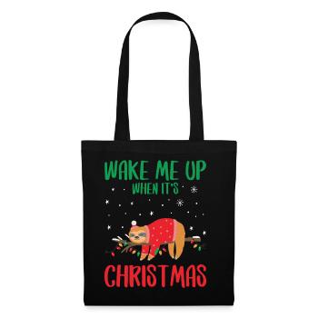 Réveille-moi quand c’est Noël - Sac en tissu - noir - Devant