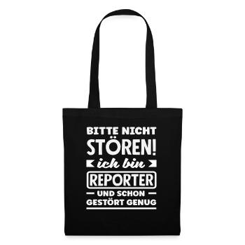 Investigativer Reporter Journalist Nicht Stören - Stoffbeutel - Schwarz - Vorne