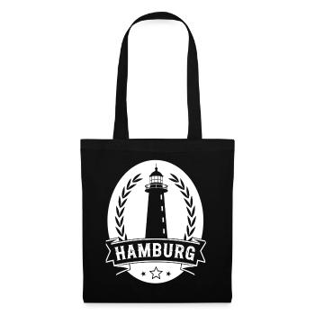 Leuchtturm Hamburg - Stoffbeutel - Schwarz - Vorne
