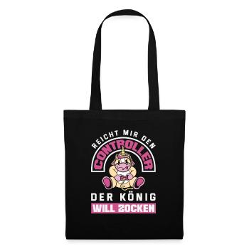 Hands me the controller – King wants to play - Tote Bag - black - Front