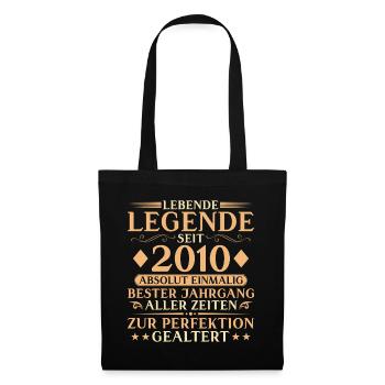 Jahrgang 2010 Geburtstag 16 Jahre Geschenk - Stoffbeutel - Schwarz - Vorne