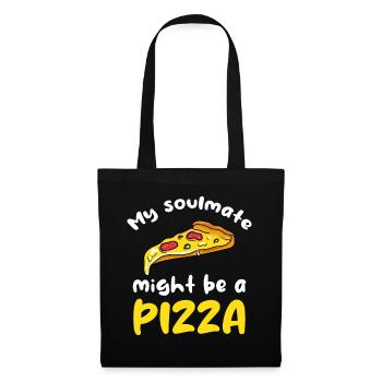 Pizza Liebe – Meine Seele liebt Pizza - Stoffbeutel - Schwarz - Vorne