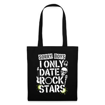 Festival Sorry Boys I Only Date Rock Stars Groupie - Tote Bag - black - Front
