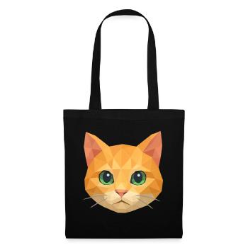 Polygon Cat – Geometric Cat Design - Tote Bag - black - Front