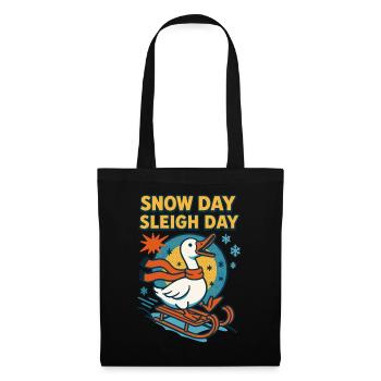 Funny Goose Christmas Snow Day Sleigh Day - Tote Bag - black - Front