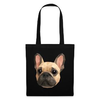 Polygone Bouledogue Français – Art Géométrique - Sac en tissu - noir - Devant
