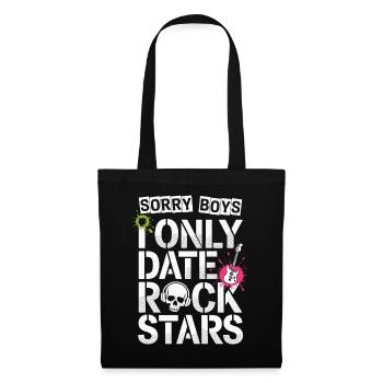 Festival Sorry Boys I Only Date Rock Stars Groupie - Tote Bag - black - Front
