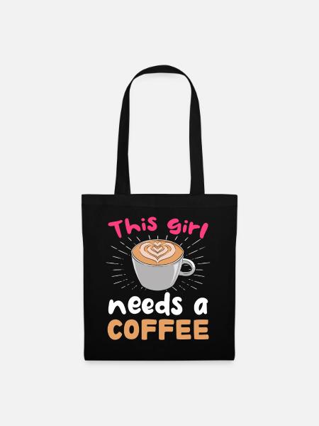 Diese Frau braucht Kaffee - Stoffbeutel - Schwarz
