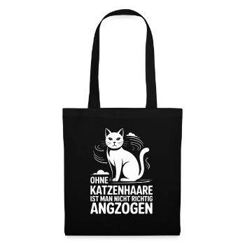  Katze Spruch Ohne Katzenhaare Ist Man Nicht - Stoffbeutel - Schwarz - Vorne