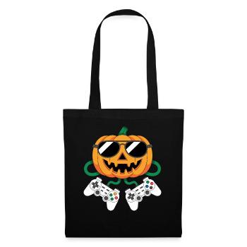 Gamer Pumpkin Halloween pour les gamers - Sac en tissu - noir - Devant