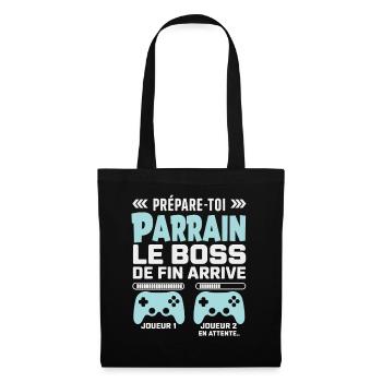 Geek Humor Geschenk für Gamer Pate - Stoffbeutel - Schwarz - Vorne