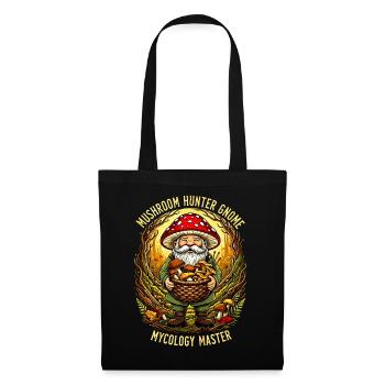Mushroom Hunter Gnom | Pilzsammler Mycology Master - Stoffbeutel - Schwarz - Vorne