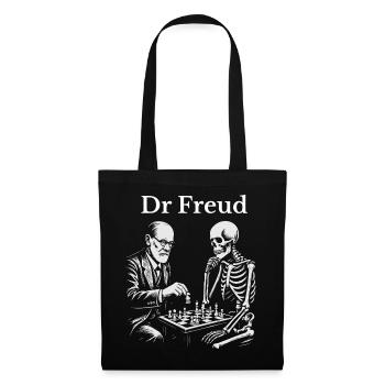 Freud Chess Duel with Skeleton - Tote Bag - black - Front