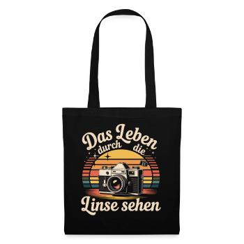 Seeing Life Through the Lens Vintage Camera - Tote Bag - black - Front