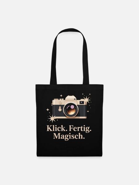 Klick Fertig Magisch Retro-kamera-enthusiasten - Stoffbeutel - Schwarz