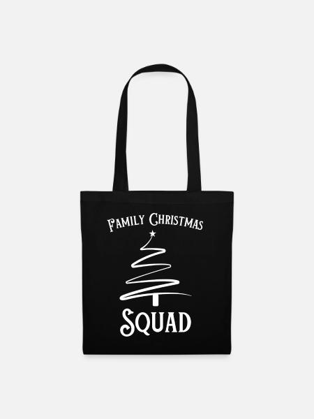 Family Christmas Tree Squad - Stoffbeutel - Schwarz