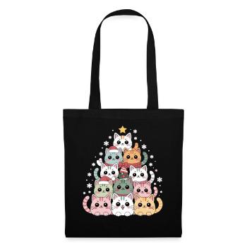 Cats Christmas Tree – Funny Xmas Cat - Tote Bag - black - Front