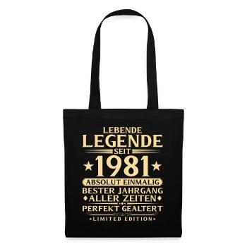 1981 Year Legend 45th Birthday Gift - Tote Bag - black - Front