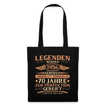 70e anniversaire absolument unique - né en 1956 - Sac en tissu - noir - Devant