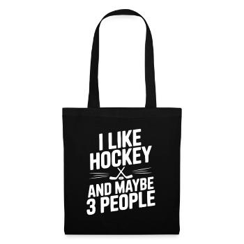 J'aime le hockey et peut-être 3 personnes - Sac en tissu - noir - Devant