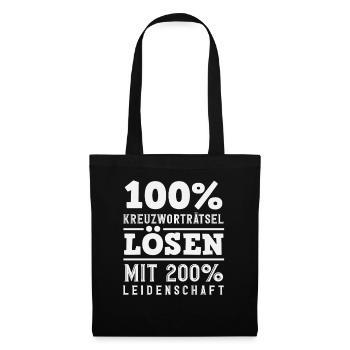 Mots croisés Passion Hobby Humour - Sac en tissu - noir - Devant