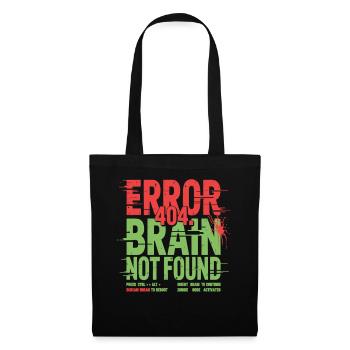 Error 404 Brain Not Found Zombie - Tote Bag - black - Front
