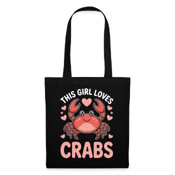 Crab Saying Girl Funny Crab Gift - Tote Bag - black - Front